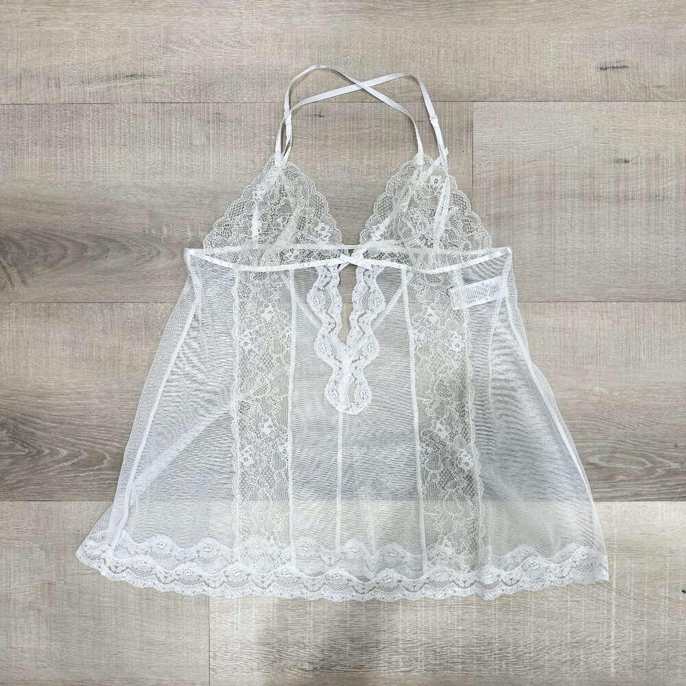 Sheer White Lacy Babdyoll
